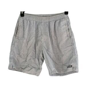 Ron Jon Striped Seersucker Hybrid‎ Board Shorts Blue White Cotton Pull-On M
